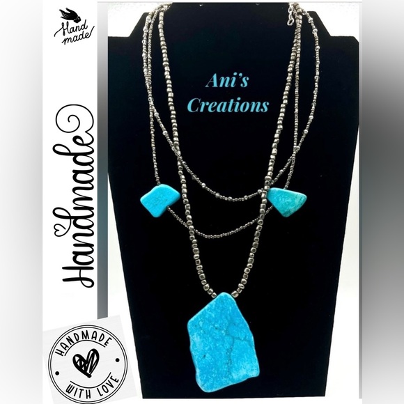 Handmade Jewelry - Blue Turquoise Necklace by Ani’s Creations